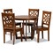 Baxton Studio Brava Modern and Contemporary Walnut Brown Finished Wood 5-Piece Dining Set 179-11388-10897-Zoro - alternate 1